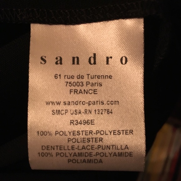 Sandro Paris Black Lace Peplum Sleeveless Dress - Picture 5 of 5